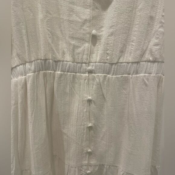 Splendid Northstar Tiered Cotton Buttons Down Maxi Dress In White.Size S - Picture 9 of 15